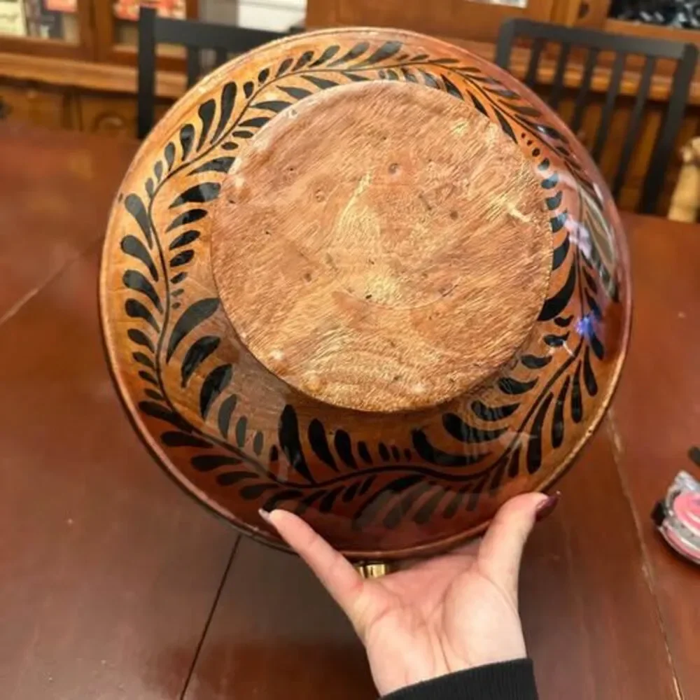 Hand Painted Wood Decorative Bowl